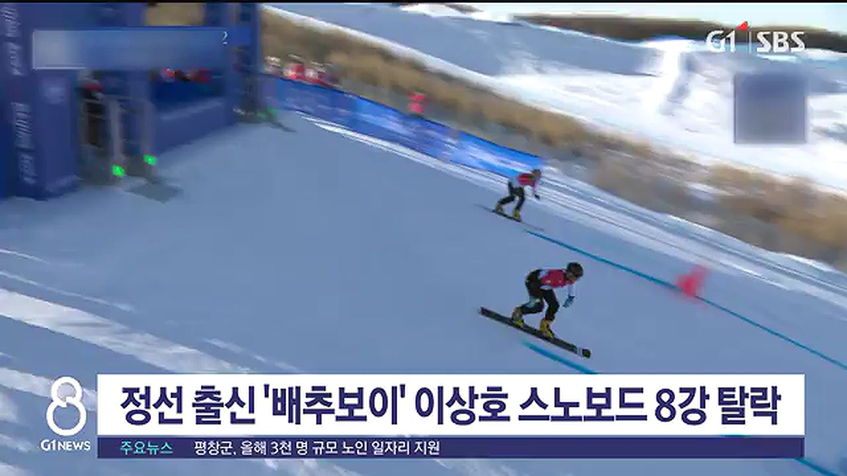 정선 출신 '배추보이' 이상호 스노보드 8강 탈락