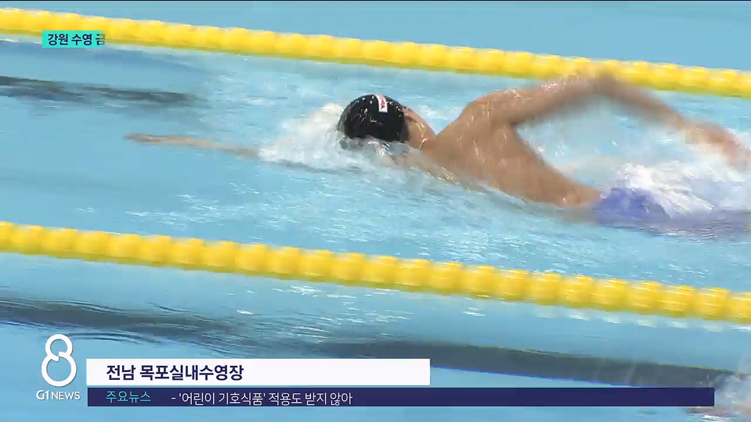 강원 수영 금빛 물살..전국체전 선전 