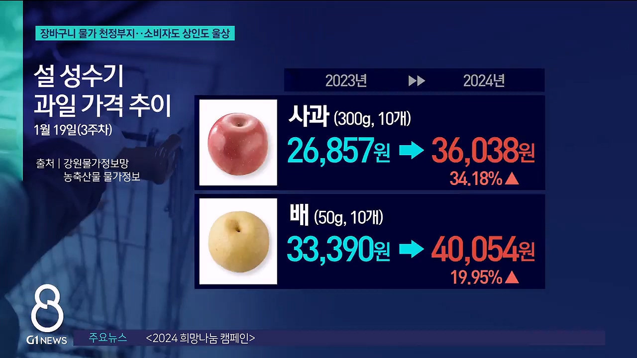 장바구니 물가 천정부지..소비자도 상인도 울상 