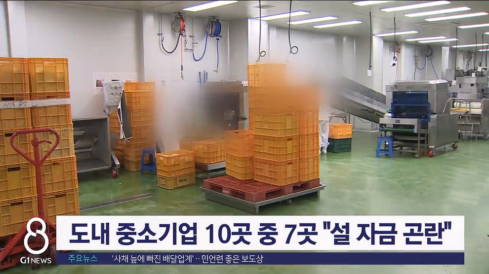 도내 중소기업 10곳 중 7곳 "설 자금 사정 곤란"