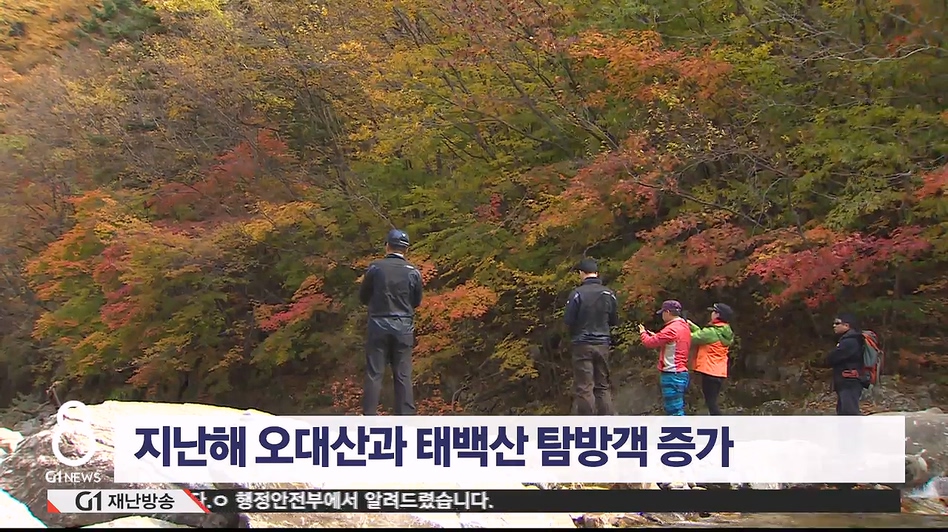 지난해 오대산과 태백산 탐방객 증가