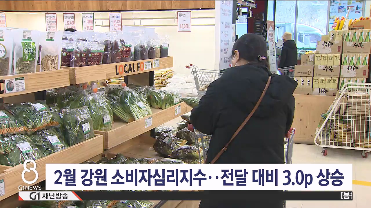 2월 강원 소비자심리지수..전달대비 3.0p 상승