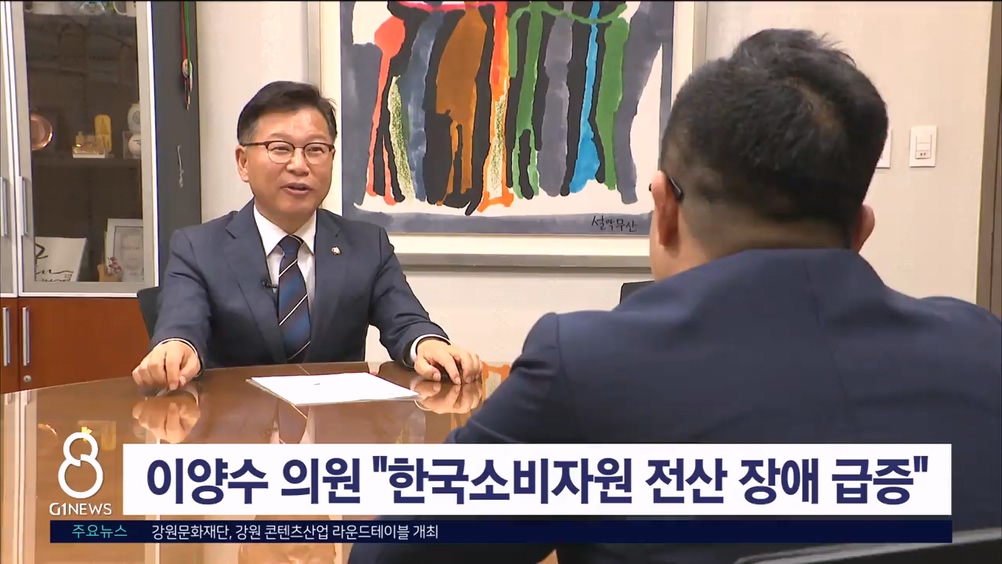 이양수 의원 "한국소비자원 전산 장애 급증"