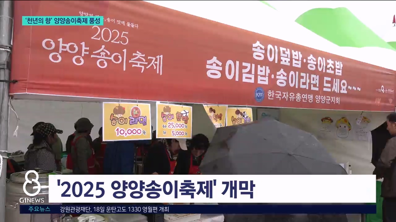 '천년의 향' 양양송이축제 풍성 