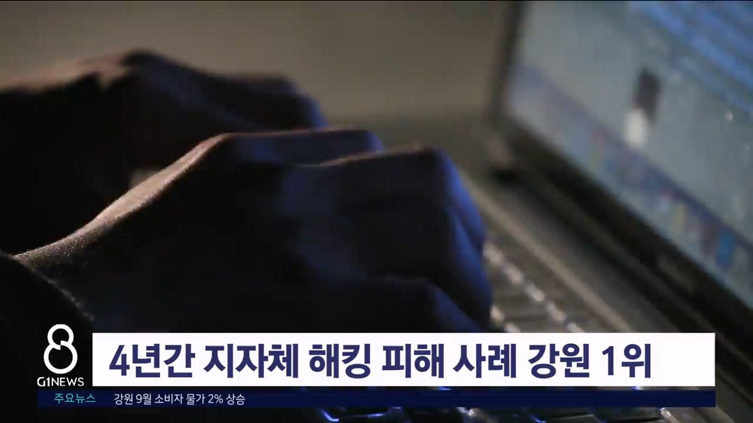 4년간 지자체 해킹 피해 사례 강원 전국 1위