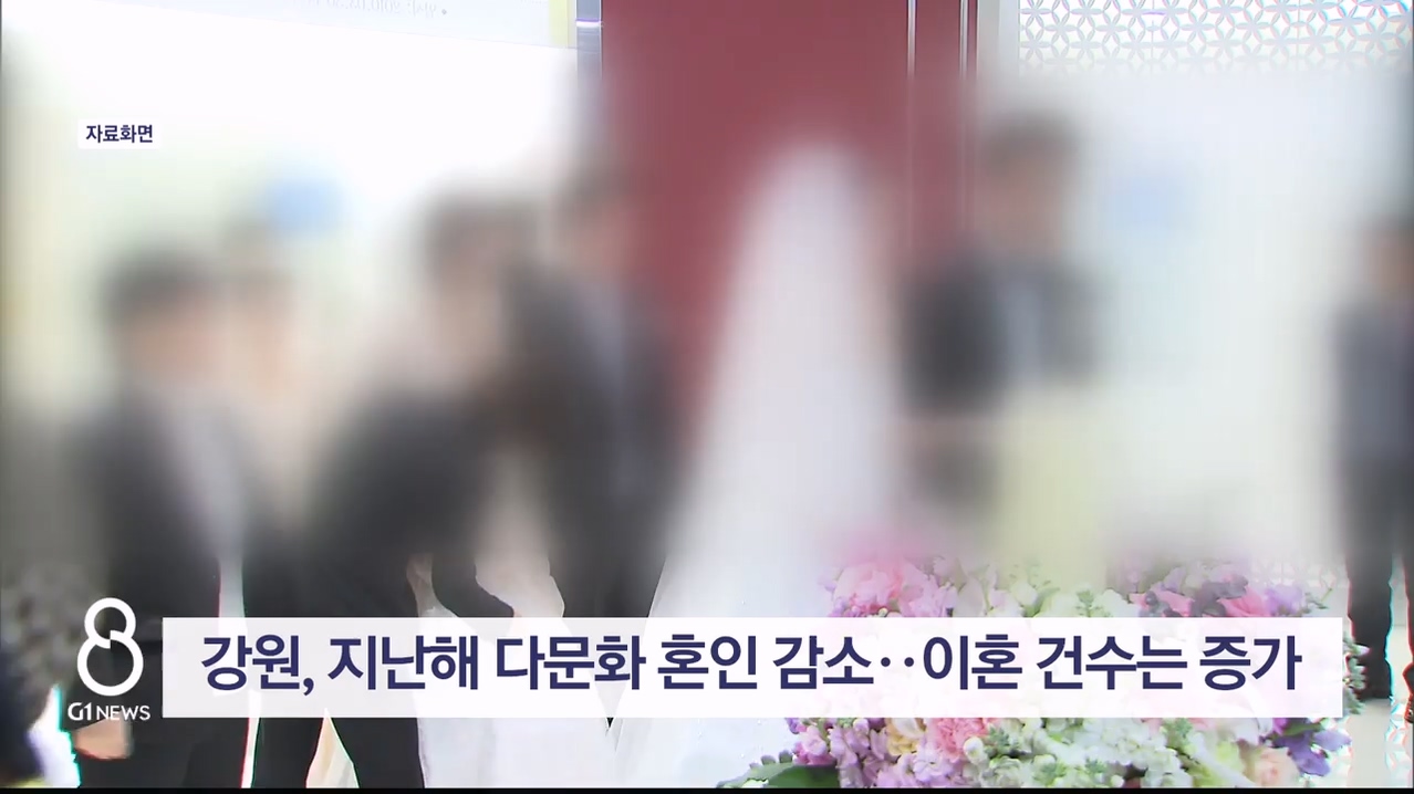 강원, 지난해 다문화 혼인 감소..이혼 건수는 ↑