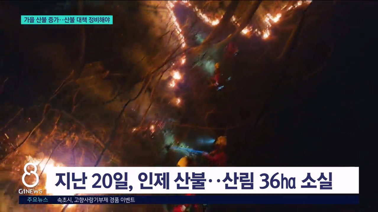 가을 산불 증가..산불 대책 정비해야 