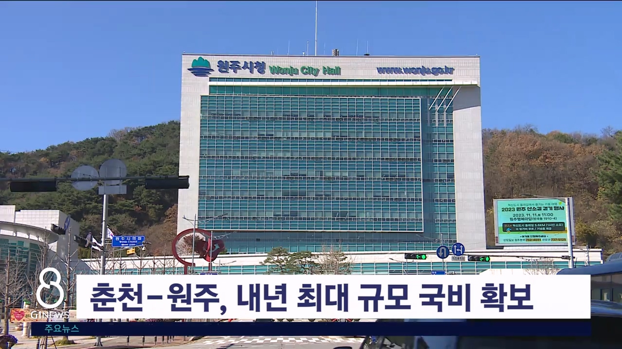 춘천-원주, 내년 최대 규모 국비 확보