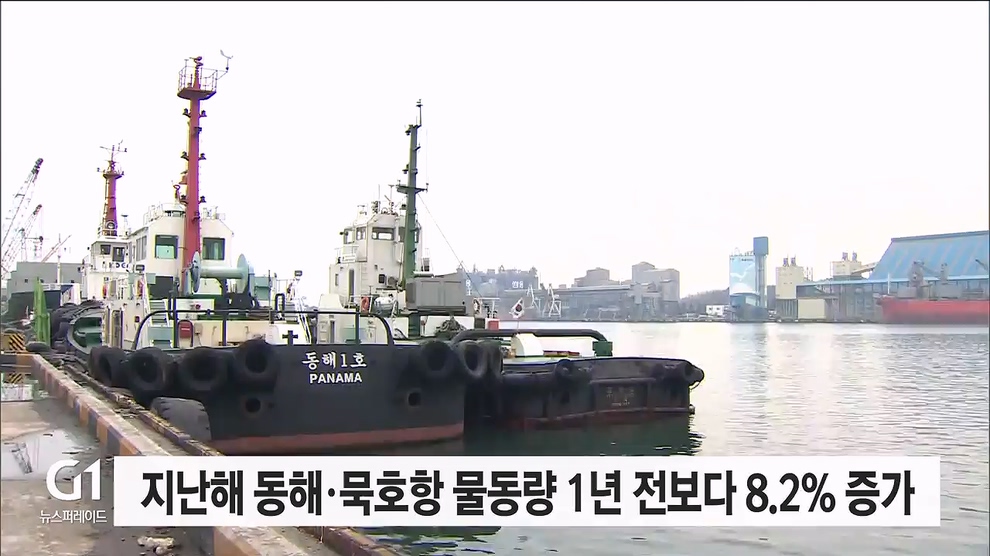 지난해 동해·묵호항 물동량 1년전 보다 8.2% 증가