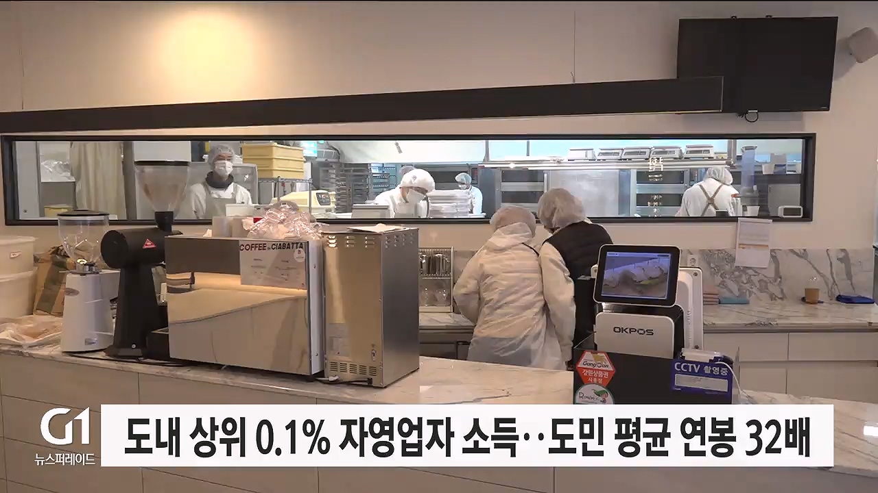 도내 상위 0.1% 자영업자 소득..도민 평균 연봉 32배