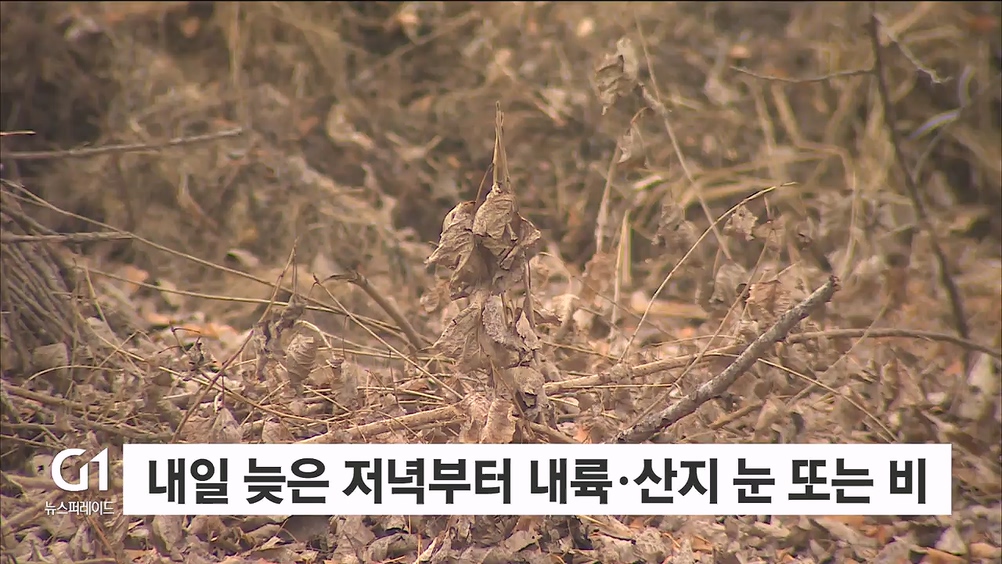 내일 늦은 저녁부터 내륙·산지 눈 또는 비