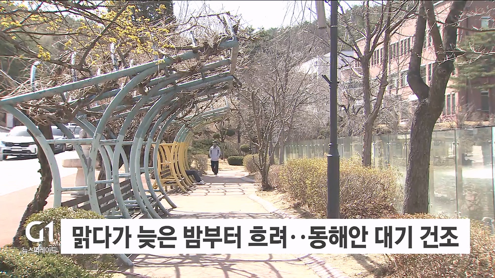 맑다가 늦은 밤부터 흐려..동해안 대기 건조