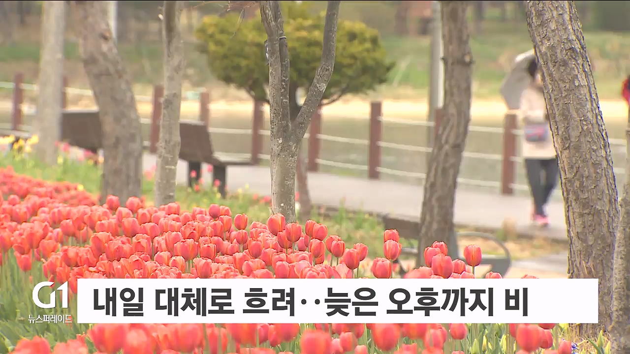 내일 대체로 흐려..늦은 오후까지 비