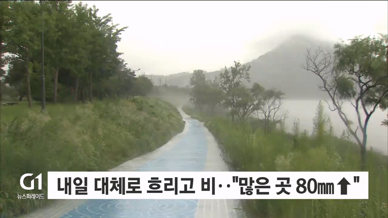 내일 대체로 흐리고 비.."많은 곳 80mm↑"