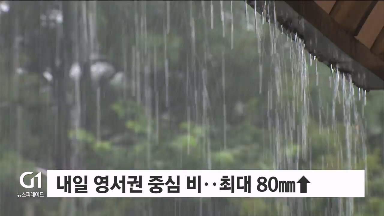 내일 영서권 중심 비 계속..최대 80mm↑