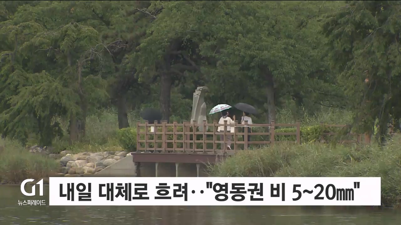 내일 대체로 흐려.."영동권 비 5~20mm"