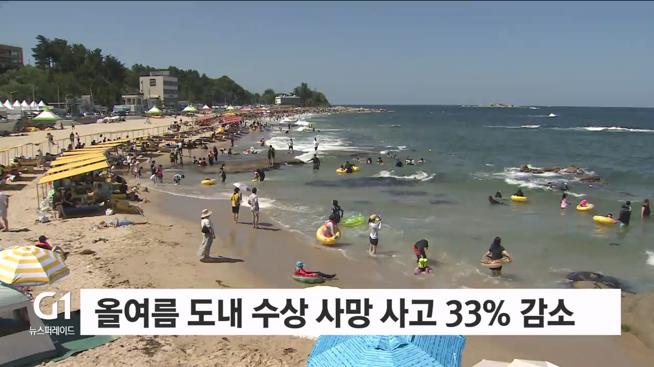 올여름 도내 수상 사망 사고 33% 감소